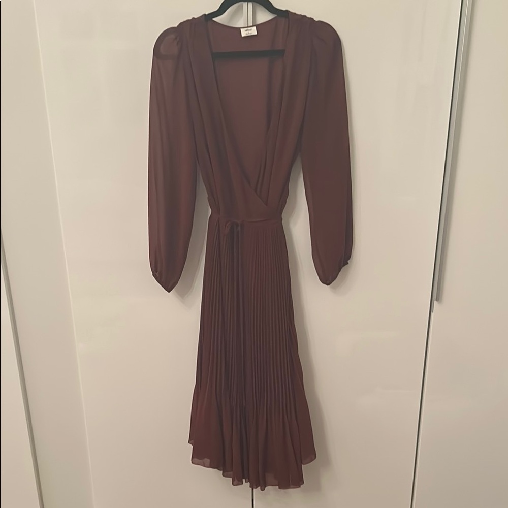 Burgundy Wrap Midi Dress